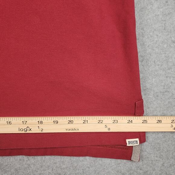 Duluth Trading Men's No Polo Shirt Short Sleeve w Pocket Relaxed Red Lrg Cotton - Picture 8 of 12